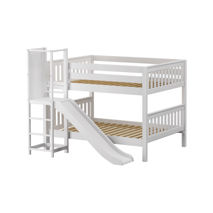 Maxtrix Full Low Bunk Bed with Slide Platform