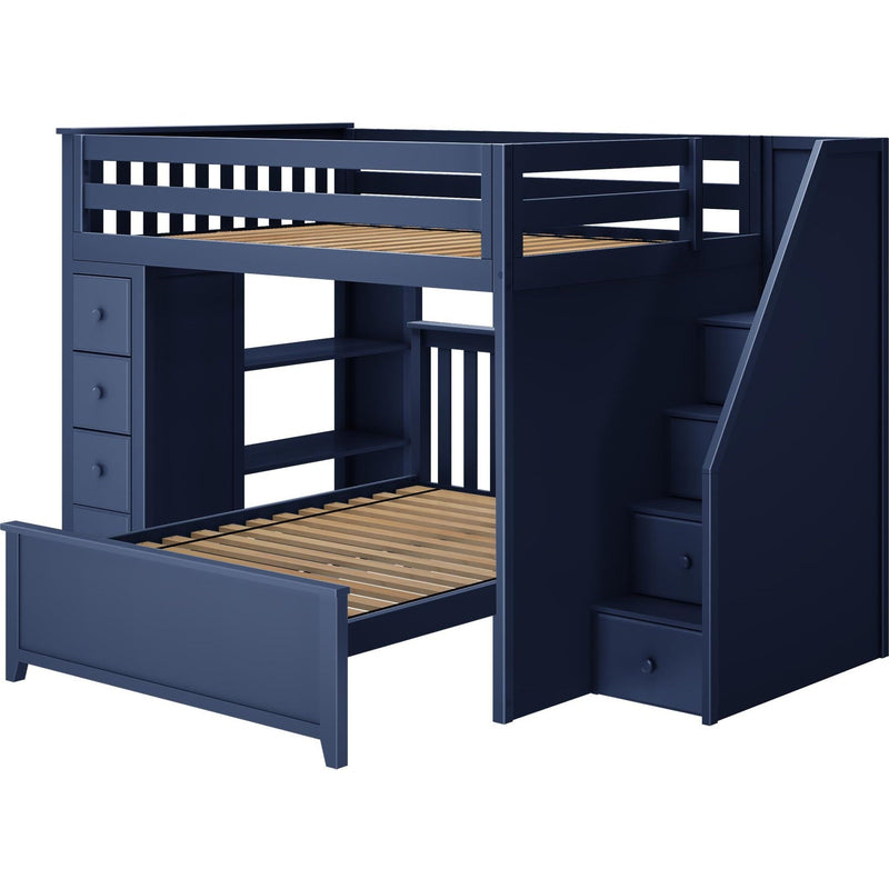 Jackpot Deluxe Cheltenham Full Over Full L-Shape Bunk with Staircase + Storage