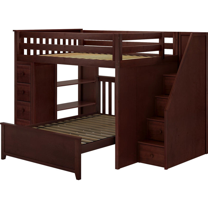 Jackpot Deluxe Cheltenham Full Over Full L-Shape Bunk with Staircase + Storage