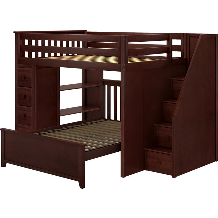 Jackpot Deluxe Cheltenham Full Over Full L-Shape Bunk with Staircase + Storage