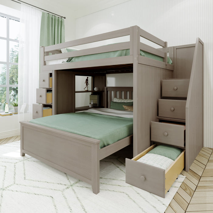 Jackpot Deluxe Cheltenham Full Over Full L-Shape Bunk with Staircase + Storage