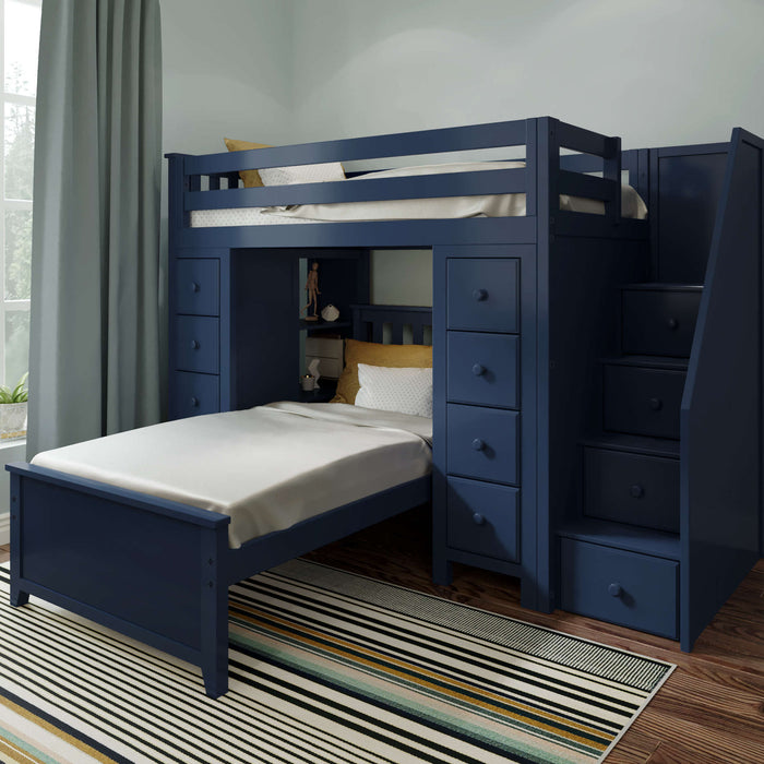 Jackpot Deluxe Chester Staircase Loft Bed Storage + Twin Bed