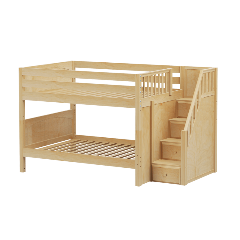 Maxtrix Full Low Bunk Bed with Stairs
