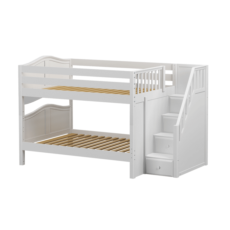 Maxtrix Full Low Bunk Bed with Stairs