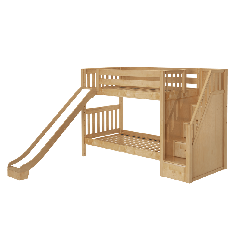Maxtrix Twin Medium Bunk Bed with Stairs + Slide