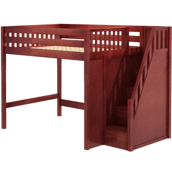 Maxtrix Full XL High Loft Bed with Stairs