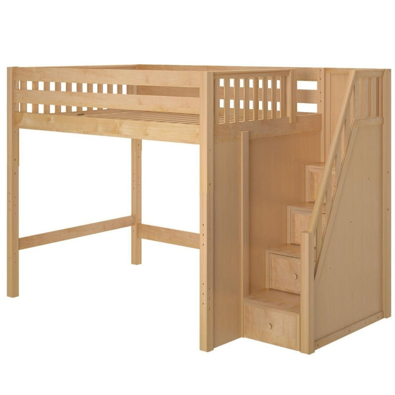 Maxtrix Full XL High Loft Bed with Stairs