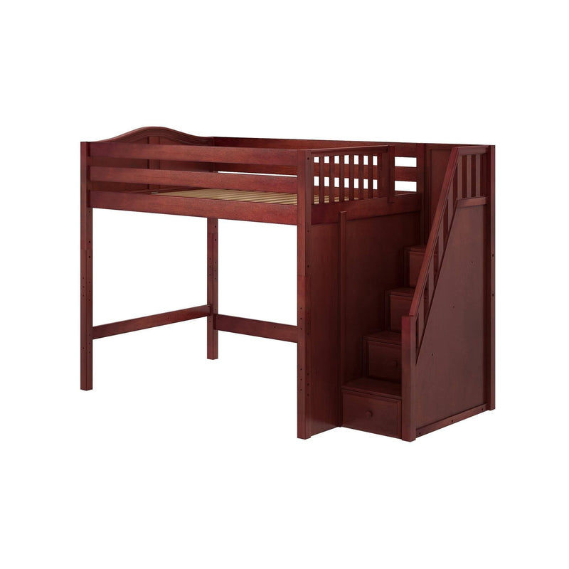 Maxtrix Full High Loft Bed with Stairs