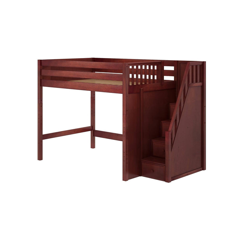 Maxtrix Full High Loft Bed with Stairs