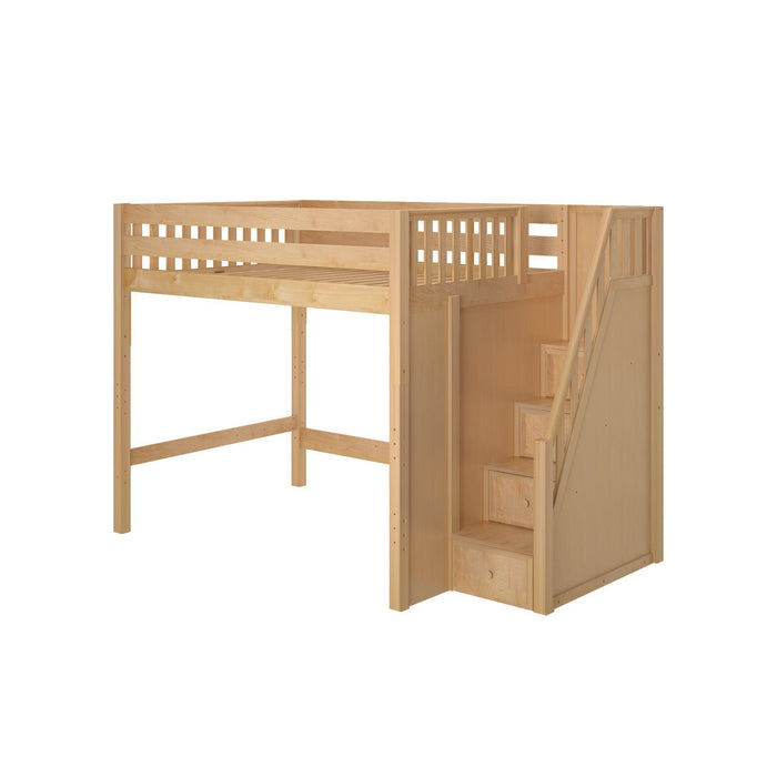 Maxtrix Full High Loft Bed with Stairs
