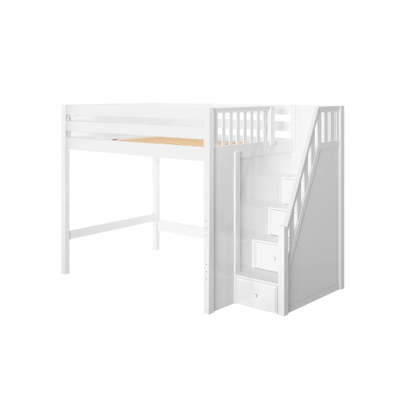 Maxtrix Full High Loft Bed with Stairs