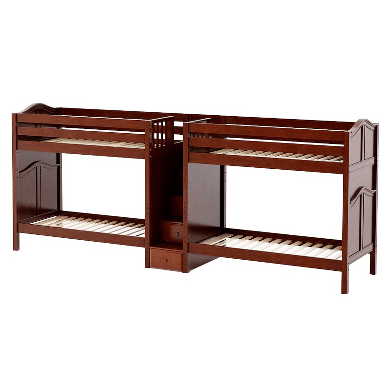 Maxtrix Twin High Quadruple Bunk Bed with Stairs