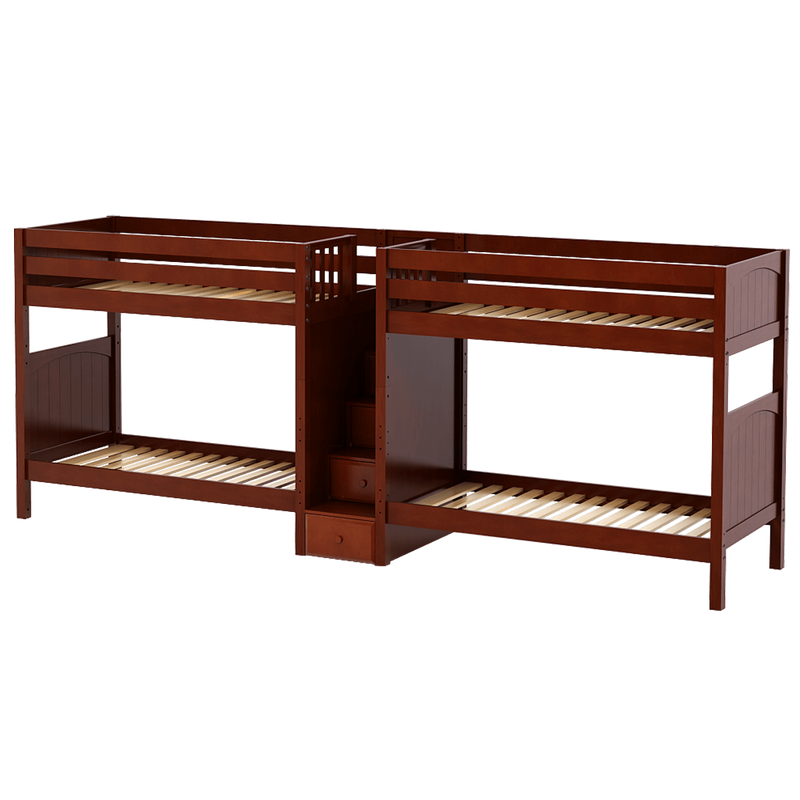 Maxtrix Twin High Quadruple Bunk Bed with Stairs