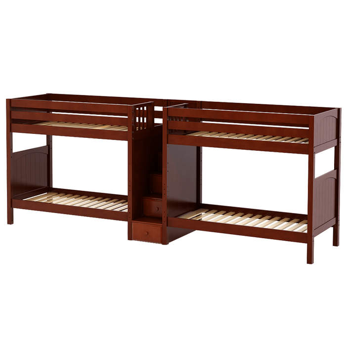 Maxtrix Twin High Quadruple Bunk Bed with Stairs