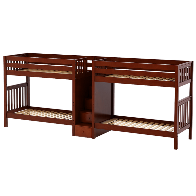 Maxtrix Twin High Quadruple Bunk Bed with Stairs