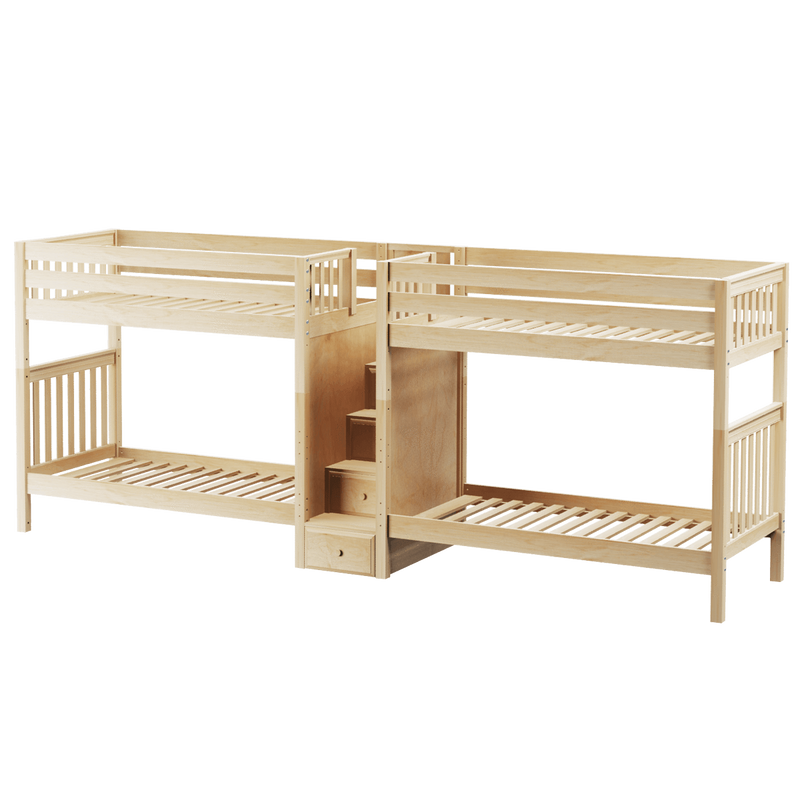 Maxtrix Twin High Quadruple Bunk Bed with Stairs