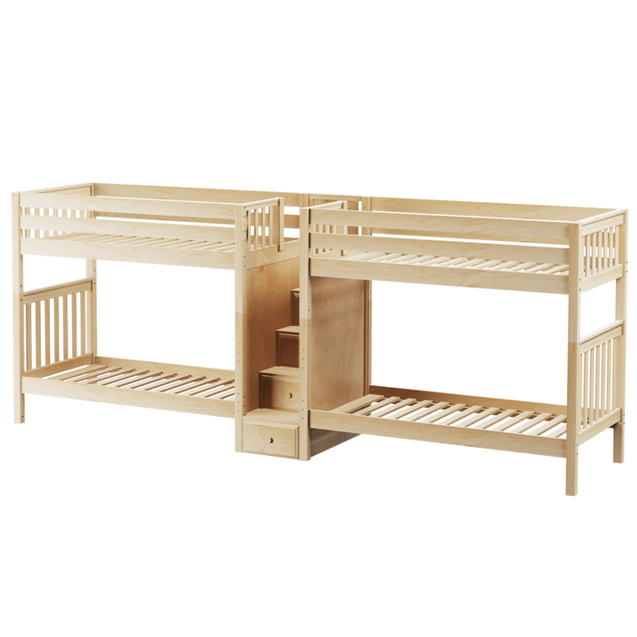 Maxtrix Twin High Quadruple Bunk Bed with Stairs
