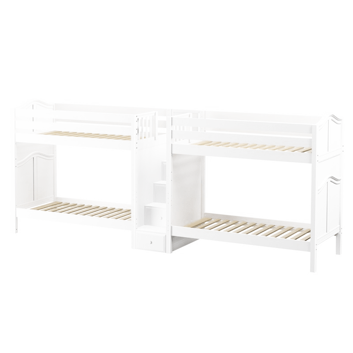 Maxtrix Twin High Quadruple Bunk Bed with Stairs