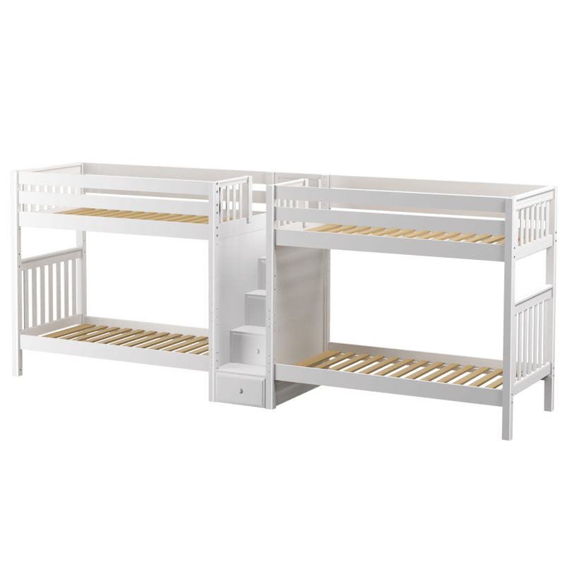Maxtrix Twin High Quadruple Bunk Bed with Stairs