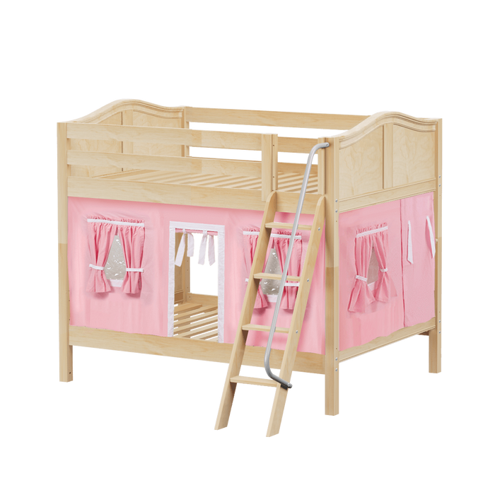 Maxtrix Full Medium Bunk Bed with Angled Ladder + Curtain
