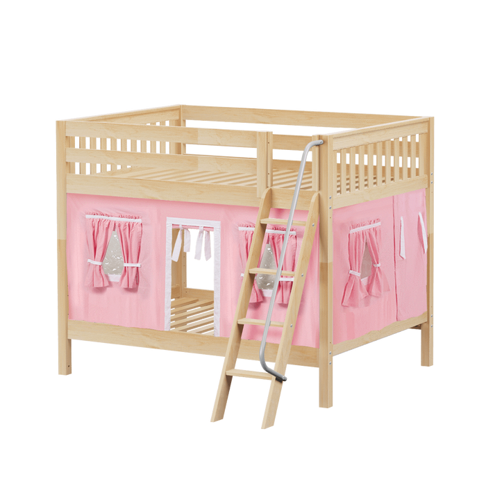 Maxtrix Full Medium Bunk Bed with Angled Ladder + Curtain