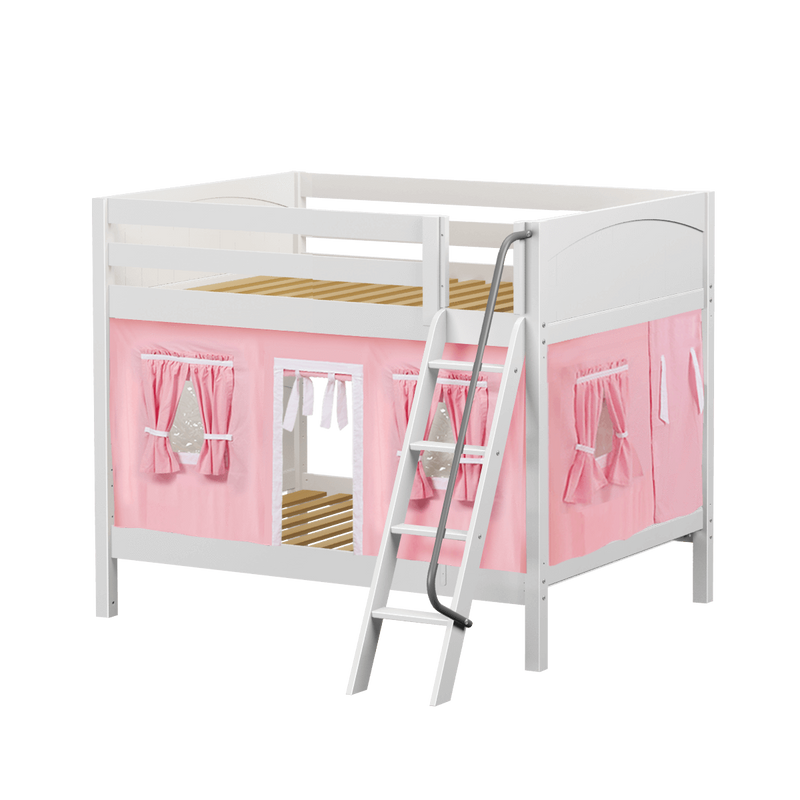 Maxtrix Full Medium Bunk Bed with Angled Ladder + Curtain