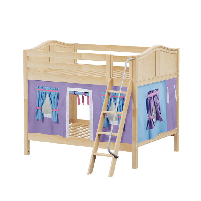 Maxtrix Full Medium Bunk Bed with Angled Ladder + Curtain