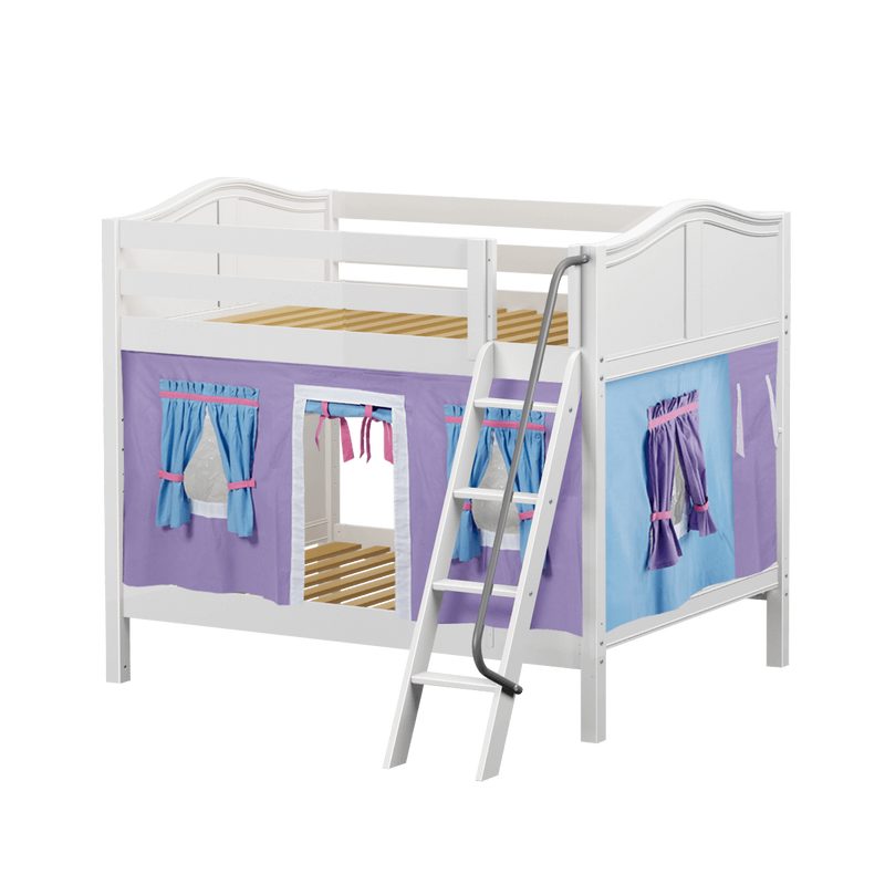 Maxtrix Full Medium Bunk Bed with Angled Ladder + Curtain