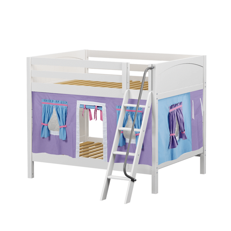 Maxtrix Full Medium Bunk Bed with Angled Ladder + Curtain