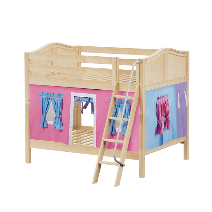 Maxtrix Full Medium Bunk Bed with Angled Ladder + Curtain
