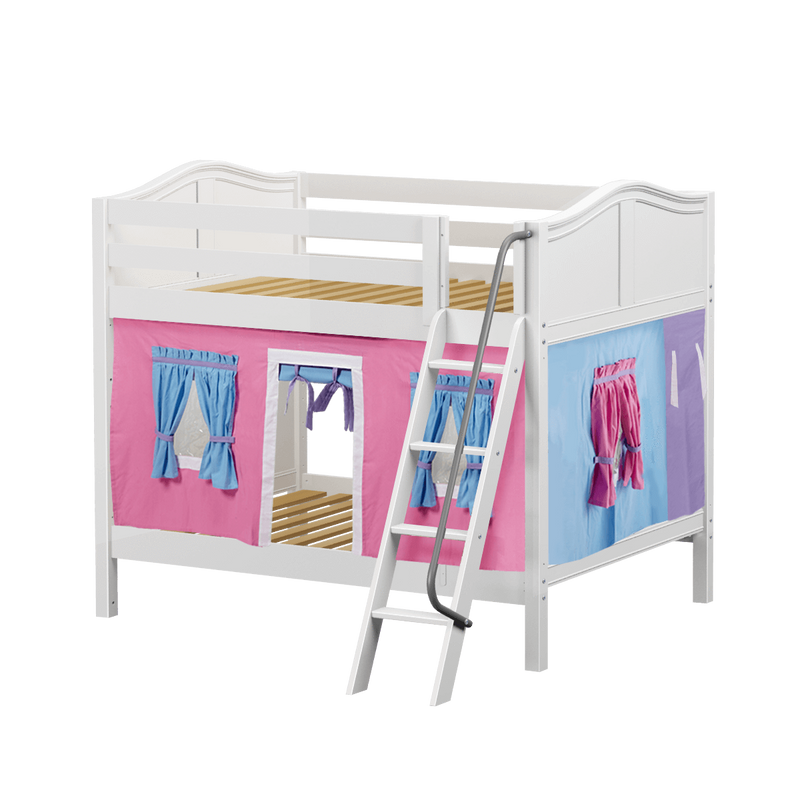 Maxtrix Full Medium Bunk Bed with Angled Ladder + Curtain