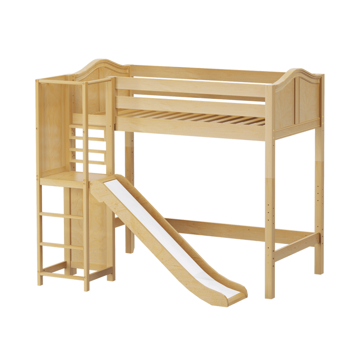 Maxtrix Twin High Loft Bed with Slide Platform