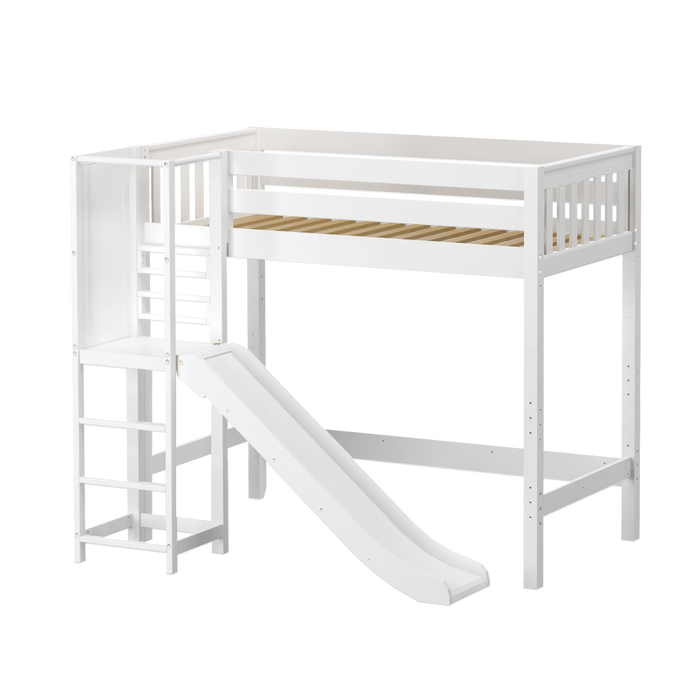 Maxtrix Twin High Loft Bed with Slide Platform