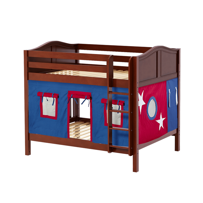 Maxtrix Full Medium Bunk Bed with Straight Ladder + Curtain