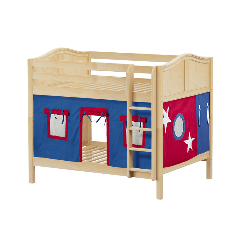 Maxtrix Full Medium Bunk Bed with Straight Ladder + Curtain
