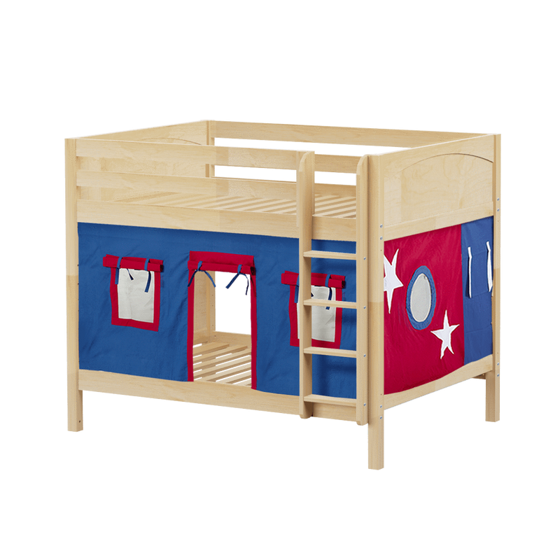 Maxtrix Full Medium Bunk Bed with Straight Ladder + Curtain