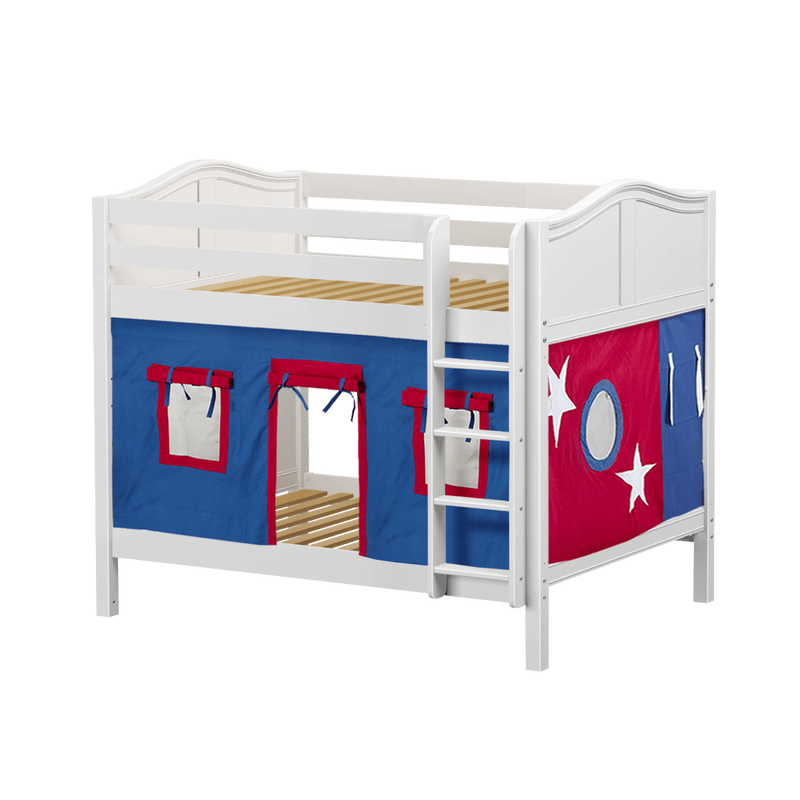 Maxtrix Full Medium Bunk Bed with Straight Ladder + Curtain