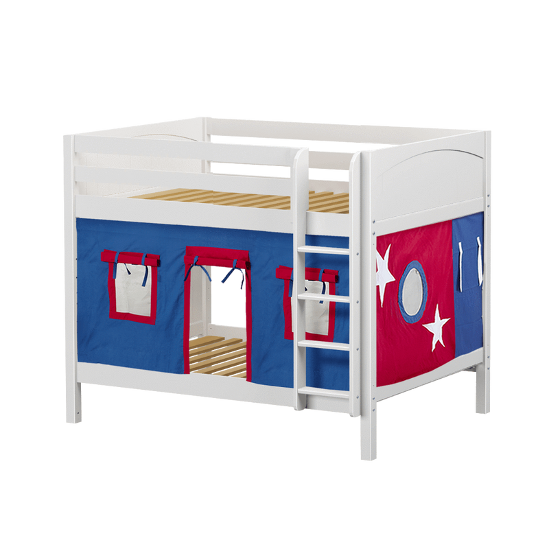 Maxtrix Full Medium Bunk Bed with Straight Ladder + Curtain
