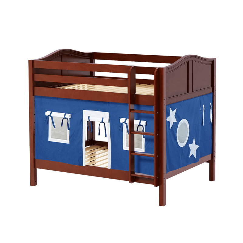 Maxtrix Full Medium Bunk Bed with Straight Ladder + Curtain