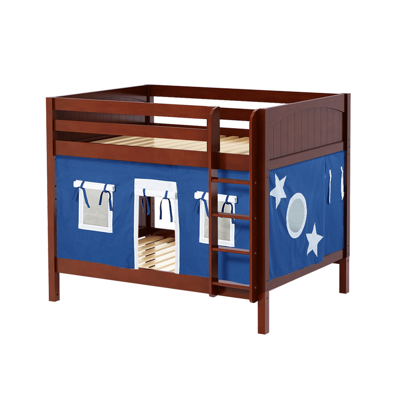 Maxtrix Full Medium Bunk Bed with Straight Ladder + Curtain