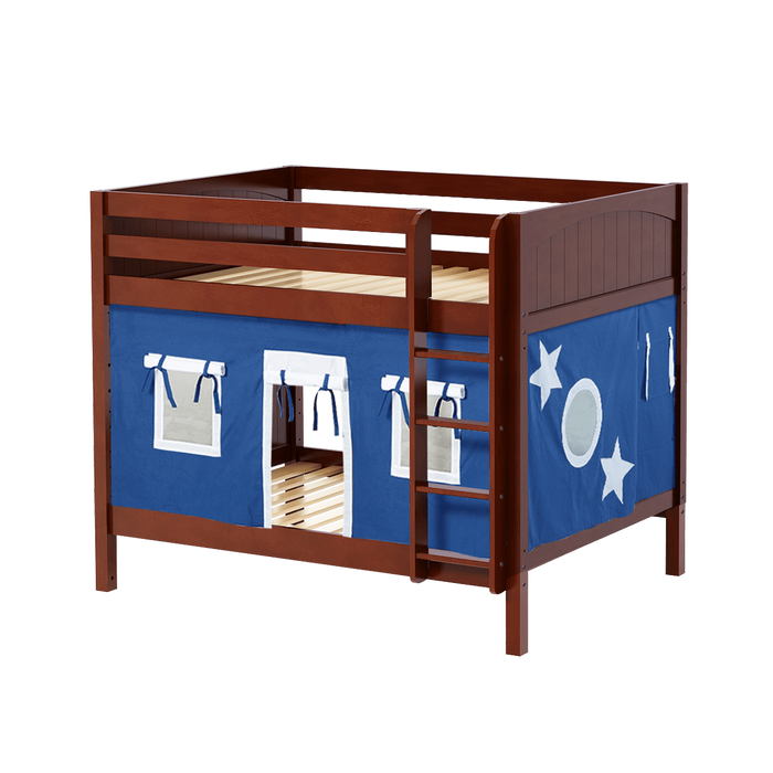 Maxtrix Full Medium Bunk Bed with Straight Ladder + Curtain