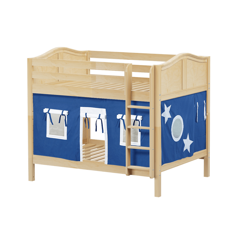 Maxtrix Full Medium Bunk Bed with Straight Ladder + Curtain