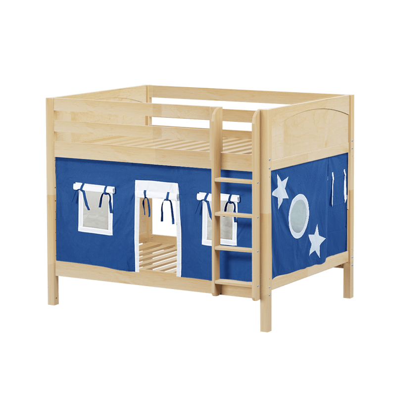 Maxtrix Full Medium Bunk Bed with Straight Ladder + Curtain