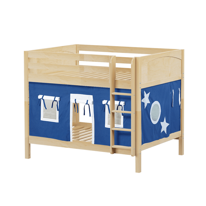 Maxtrix Full Medium Bunk Bed with Straight Ladder + Curtain