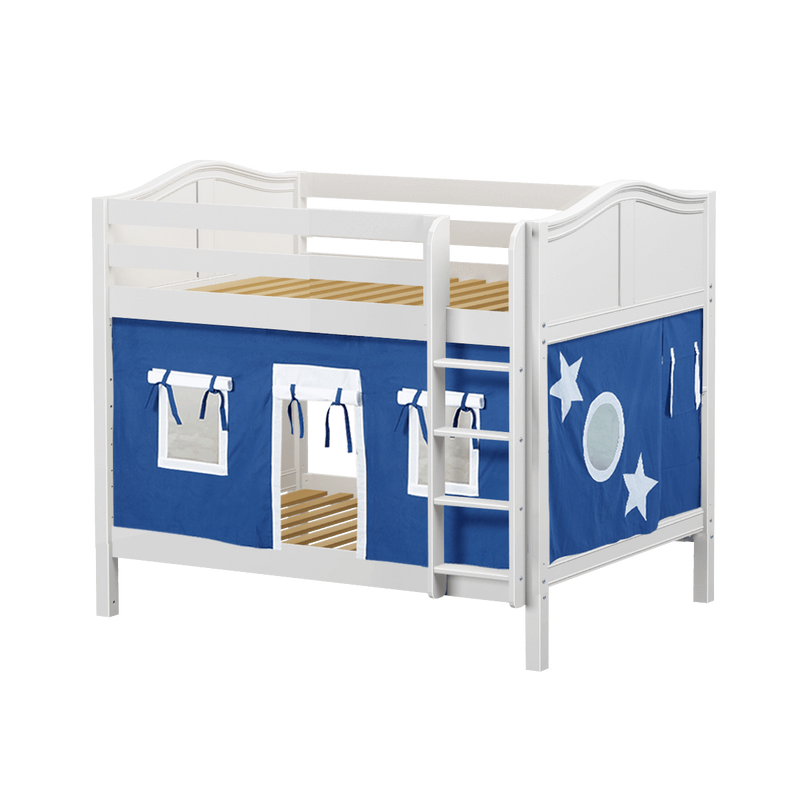 Maxtrix Full Medium Bunk Bed with Straight Ladder + Curtain