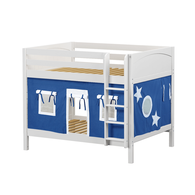 Maxtrix Full Medium Bunk Bed with Straight Ladder + Curtain