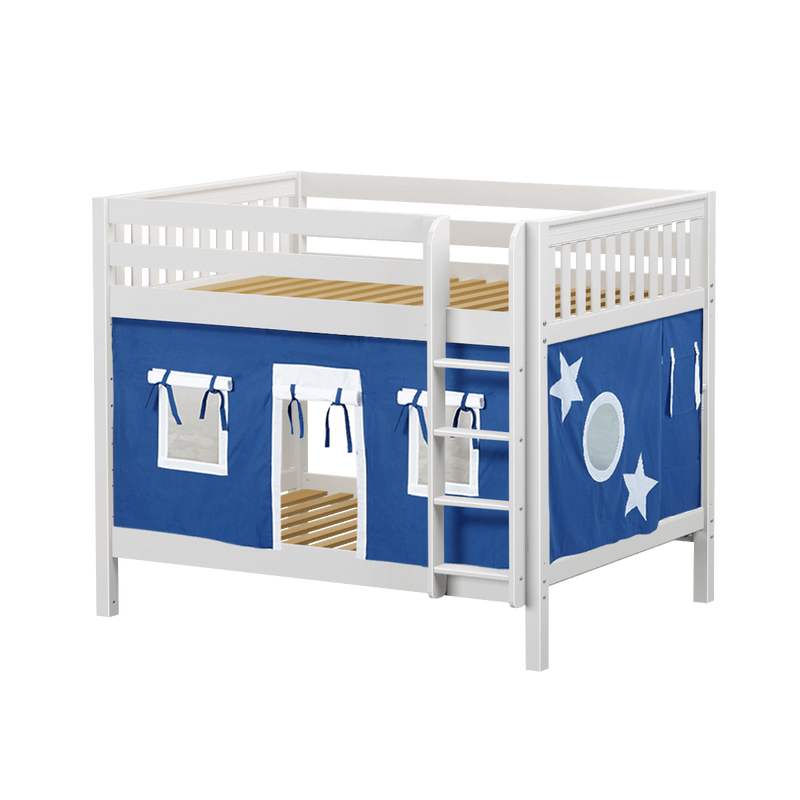 Maxtrix Full Medium Bunk Bed with Straight Ladder + Curtain