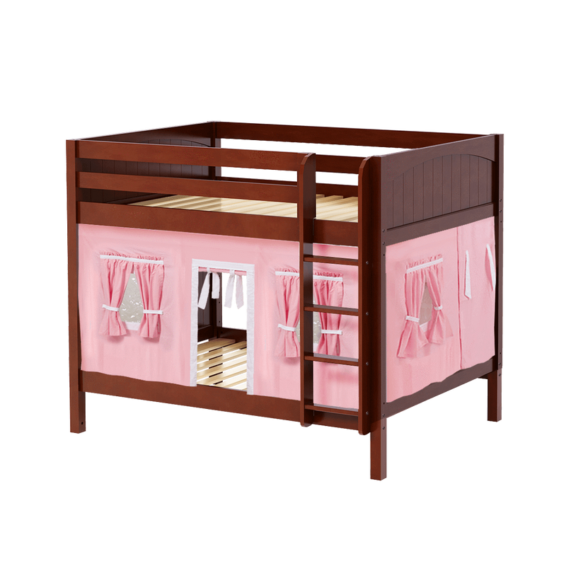 Maxtrix Full Medium Bunk Bed with Straight Ladder + Curtain