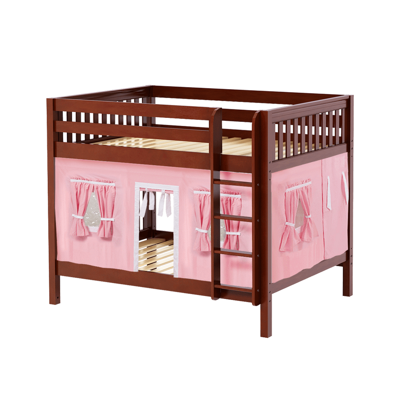 Maxtrix Full Medium Bunk Bed with Straight Ladder + Curtain