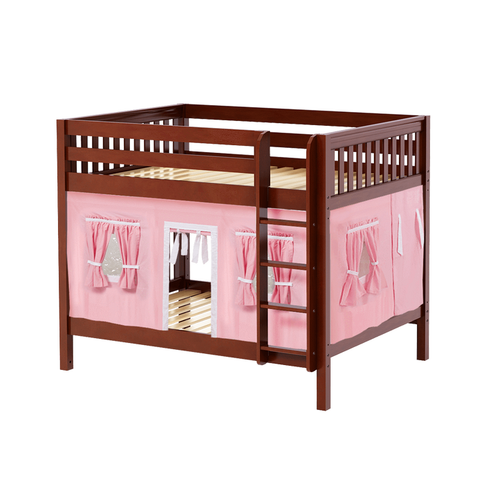 Maxtrix Full Medium Bunk Bed with Straight Ladder + Curtain